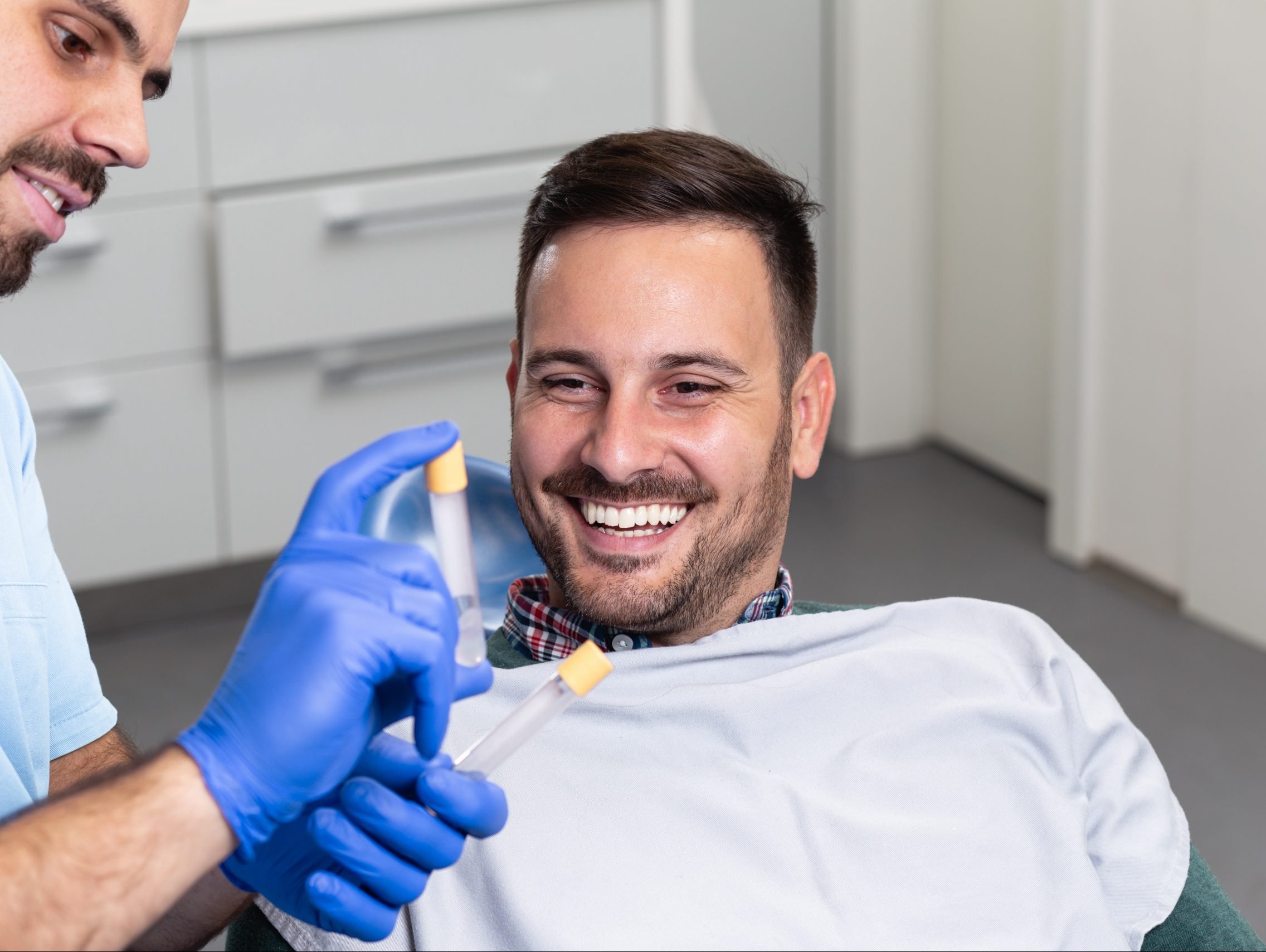 Man at beauty clinic
